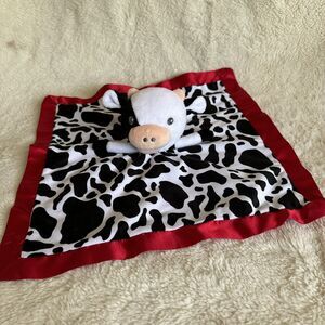 Frankie Dean Red Silky Cow Print Lovey 14" Plush Baby Toy Stuffed Animal